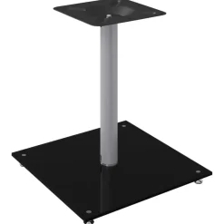 vidaXL Lautsprecher-Ständer 2 Stk. Schwarz & Silbern Hartglas 1 Säule