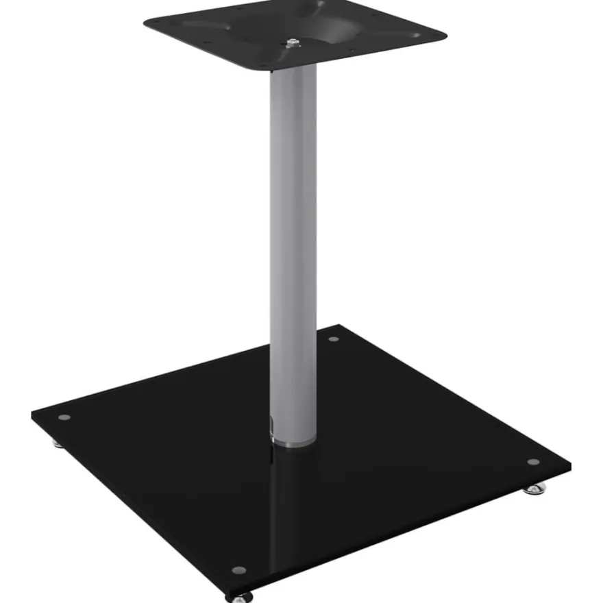 vidaXL Lautsprecher-Ständer 2 Stk. Schwarz & Silbern Hartglas 1 Säule