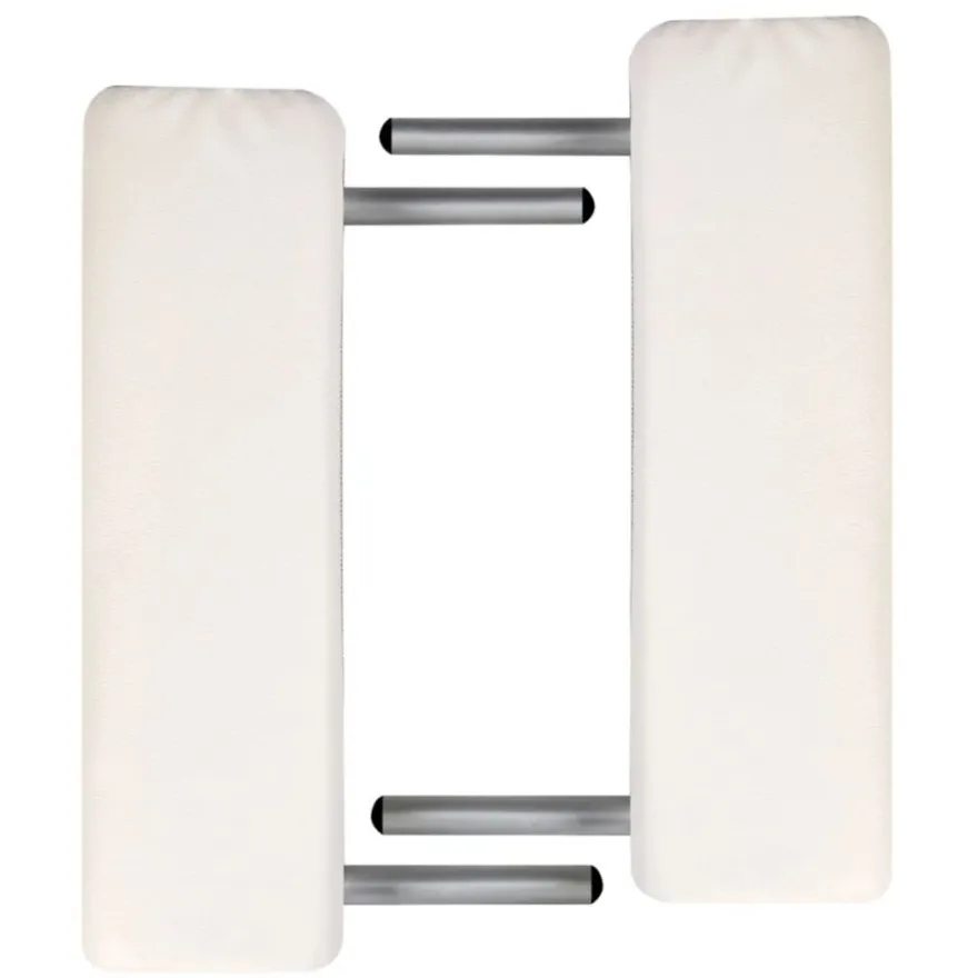 vidaXL Massageliege Klappbar 2-Zonen mit Aluminiumgestell Cremeweiß