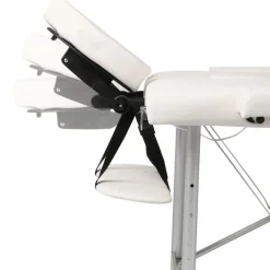 vidaXL Massageliege Klappbar 2-Zonen mit Aluminiumgestell Cremeweiß