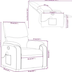 vidaXL Massage-Relaxsessel, hellgrauer Stoff