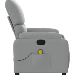 vidaXL Massage-Relaxsessel, hellgrauer Stoff