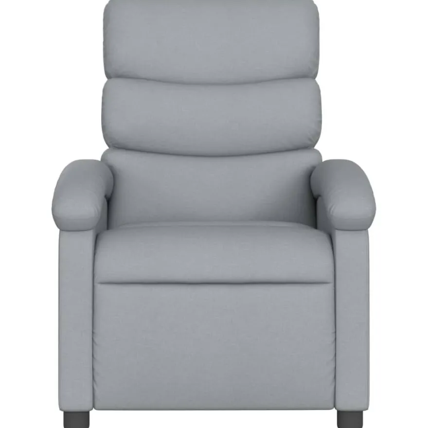 vidaXL Massage-Relaxsessel, hellgrauer Stoff