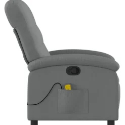 vidaXL Massage-Relaxsessel, Stoff, Dunkelgrau