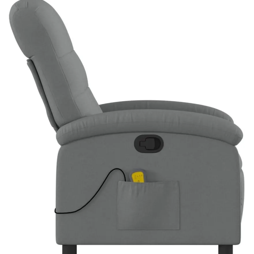 vidaXL Massage-Relaxsessel, Stoff, Dunkelgrau