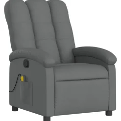 vidaXL Massage-Relaxsessel, Stoff, Dunkelgrau