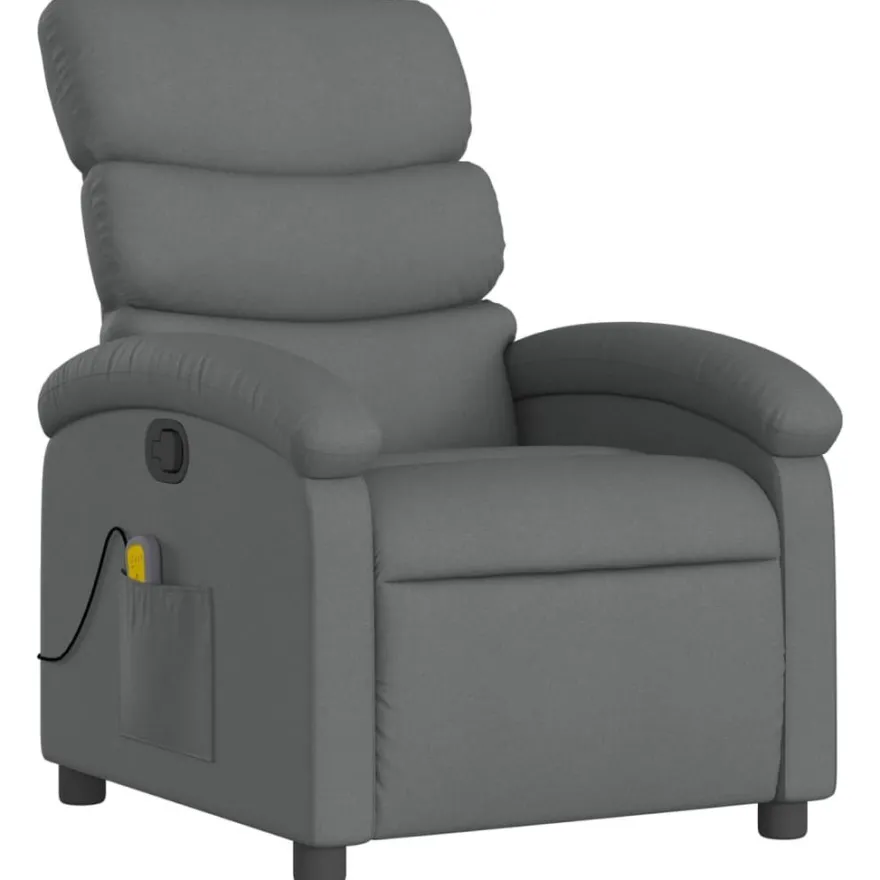 vidaXL Massage-Relaxsessel, Stoff, Dunkelgrau