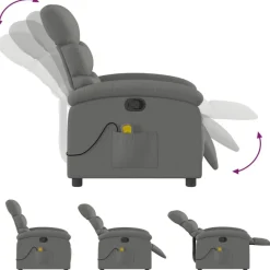 vidaXL Massage-Relaxsessel, Stoff, Dunkelgrau