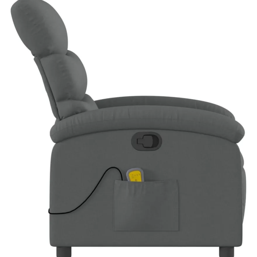 vidaXL Massage-Relaxsessel, Stoff, Dunkelgrau