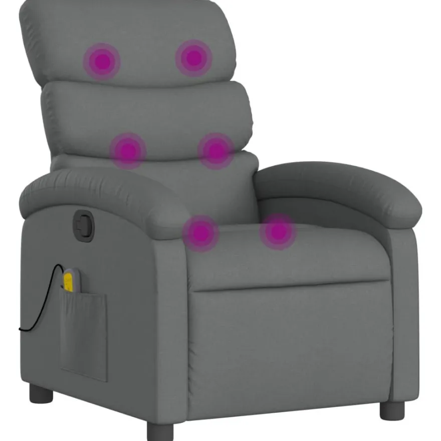 vidaXL Massage-Relaxsessel, Stoff, Dunkelgrau