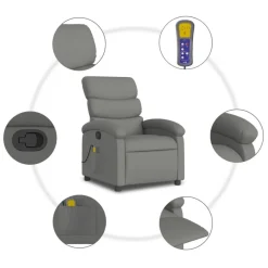 vidaXL Massage-Relaxsessel, Stoff, Dunkelgrau