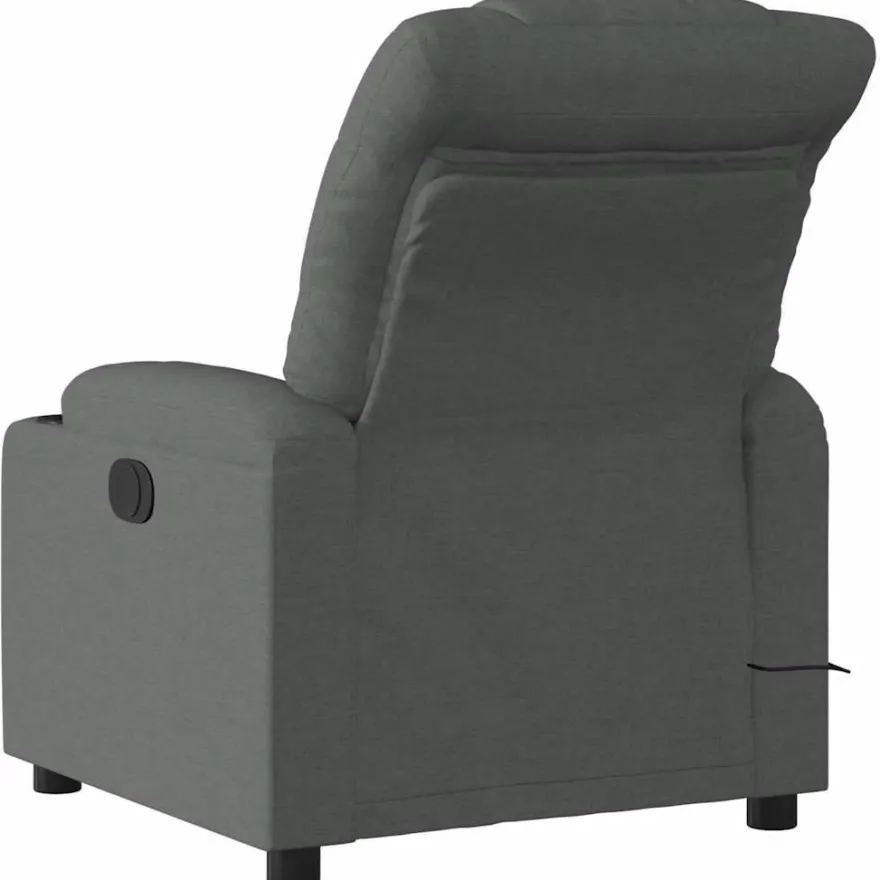 vidaXL Massage-Relaxsessel, Stoff, Dunkelgrau