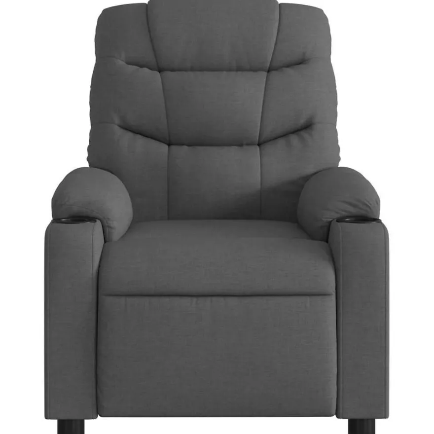 vidaXL Massage-Relaxsessel, Stoff, Dunkelgrau