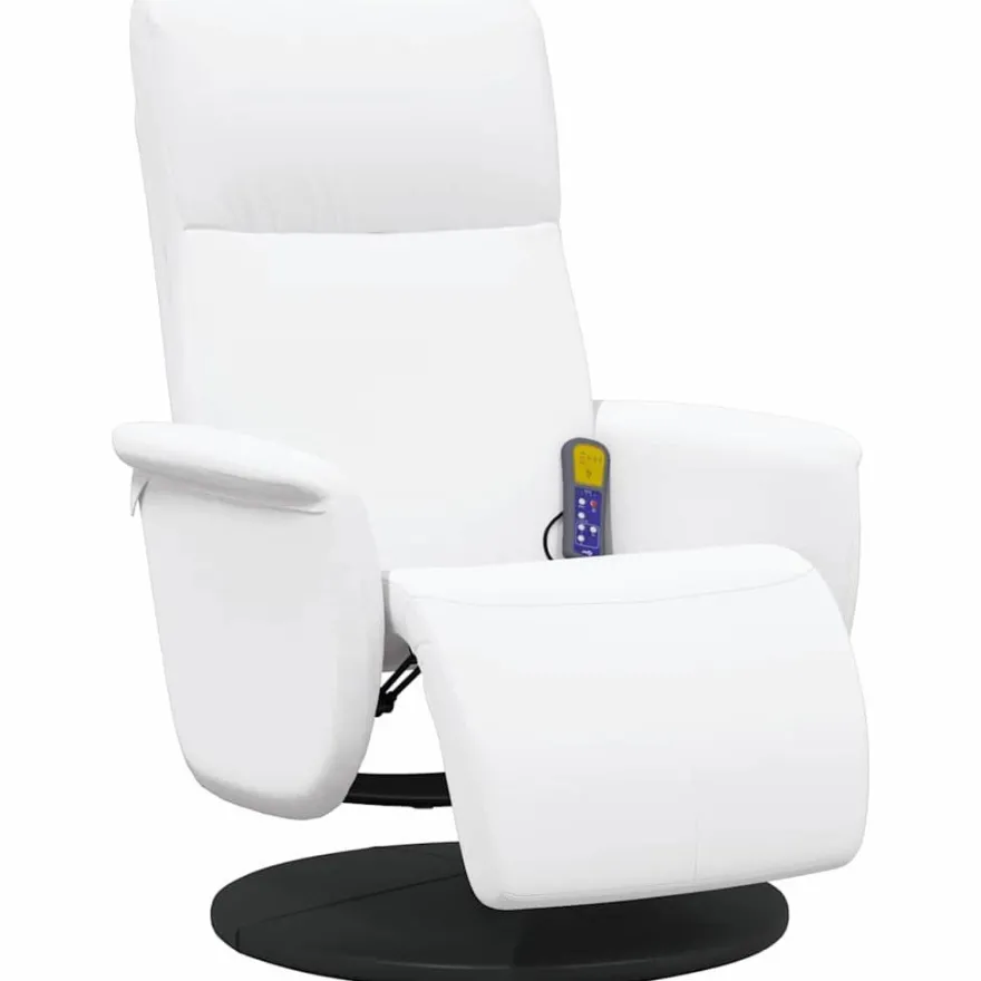 vidaXL Massage Relaxsessel Weiß 71 x 90 x 105 cm Kunstleder