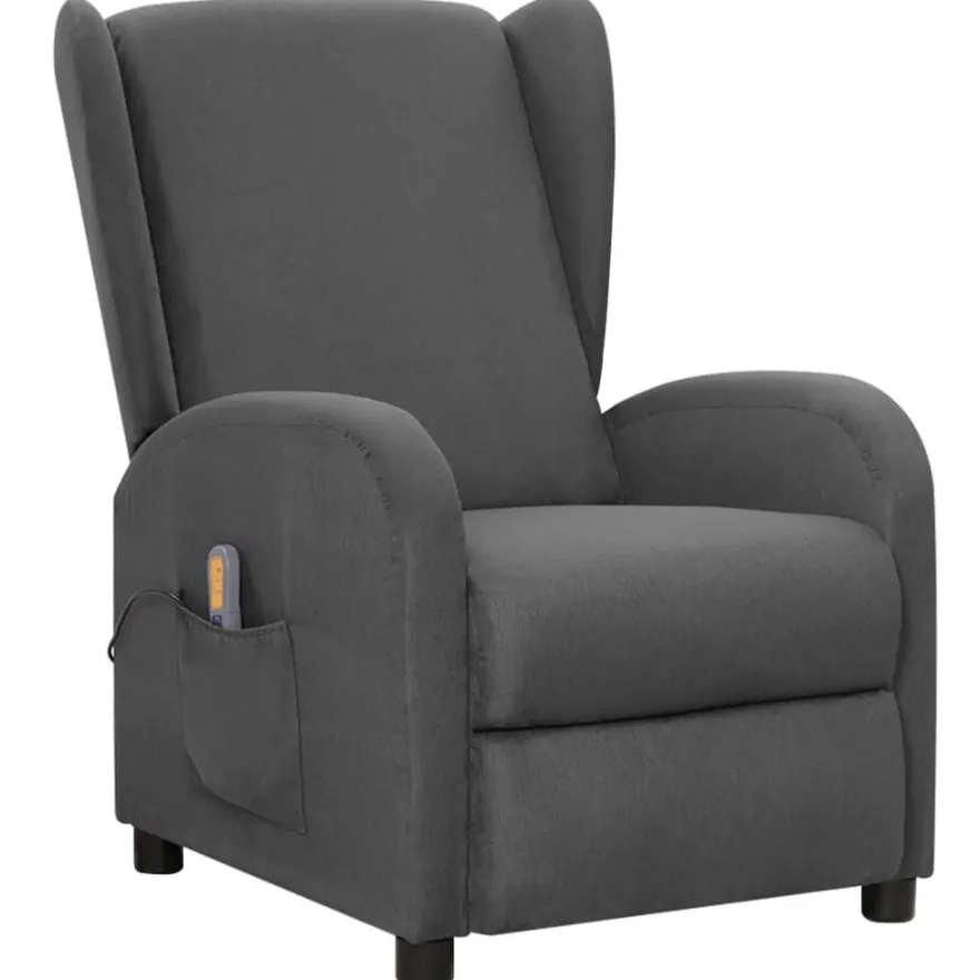 vidaXL Massagesessel Dunkelgrau Stoff
