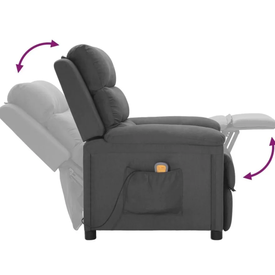 vidaXL Massagesessel Dunkelgrau Stoff