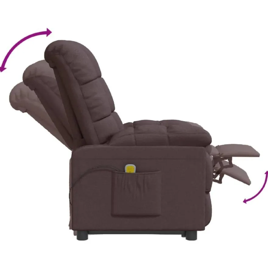 vidaXL Massagesessel Dunkelbraun Stoff