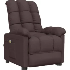 vidaXL Massagesessel Dunkelbraun Stoff