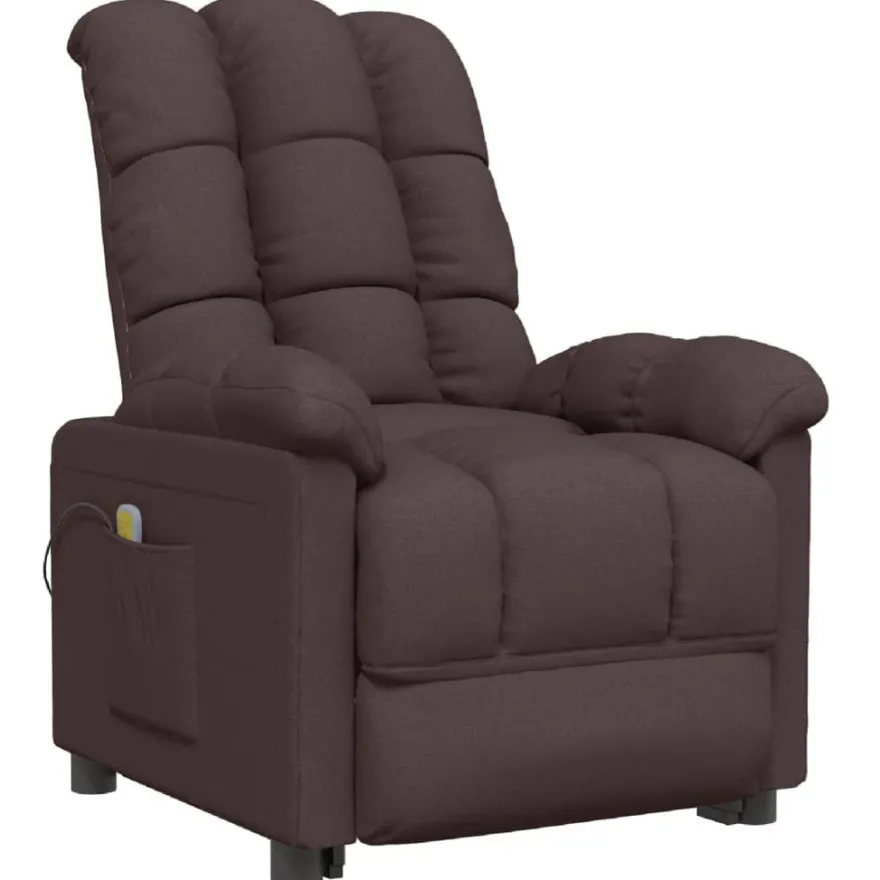vidaXL Massagesessel Dunkelbraun Stoff