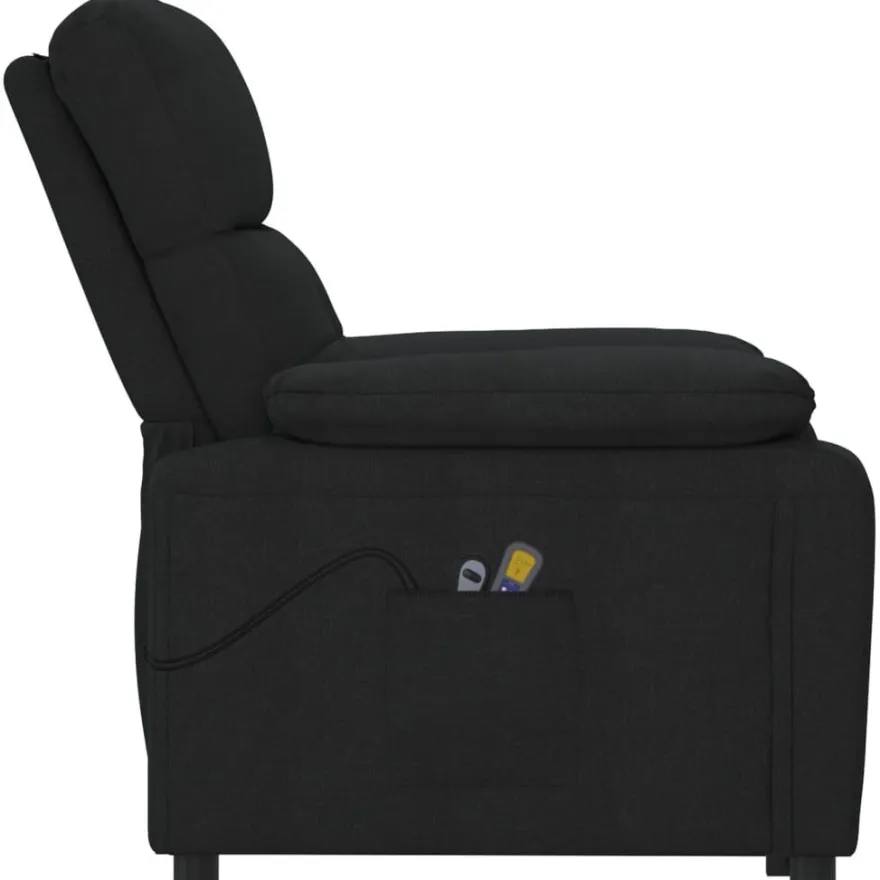 vidaXL Massagesessel Elektrisch Schwarz Stoff