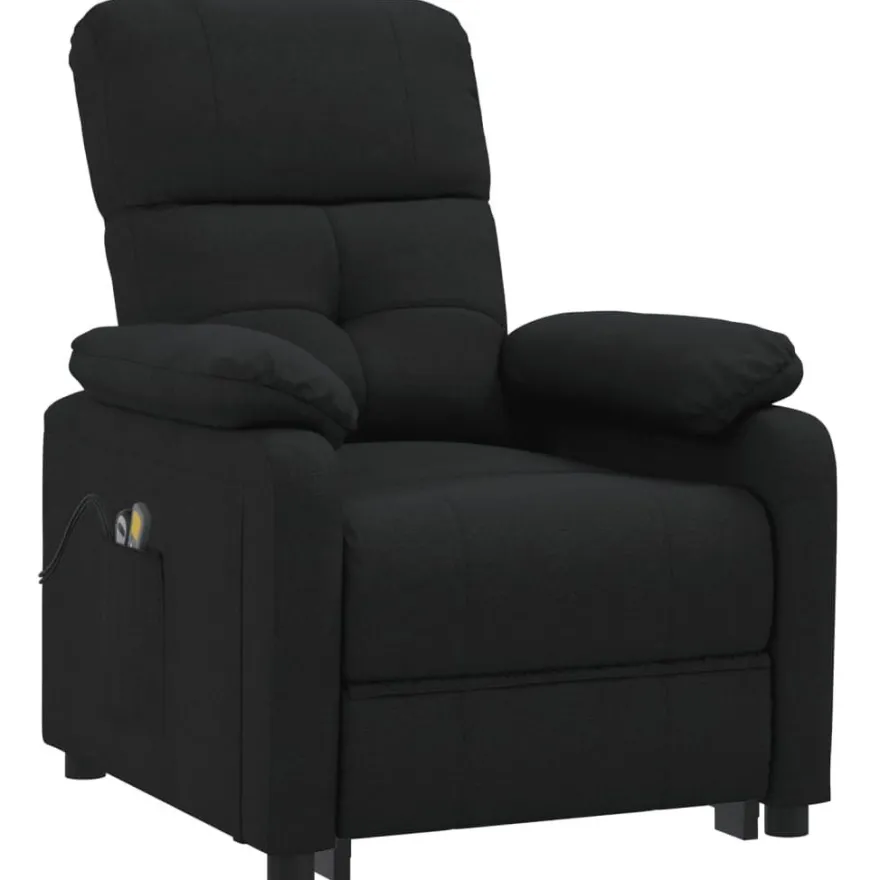 vidaXL Massagesessel Elektrisch Schwarz Stoff