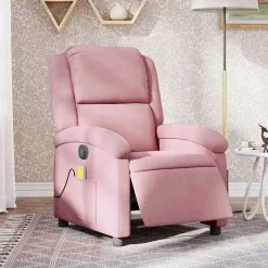 vidaXL Massagesessel Elektrisch Rosa Samt