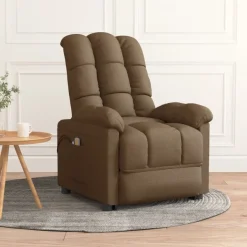 vidaXL Massagesessel Elektrisch Braun Stoff