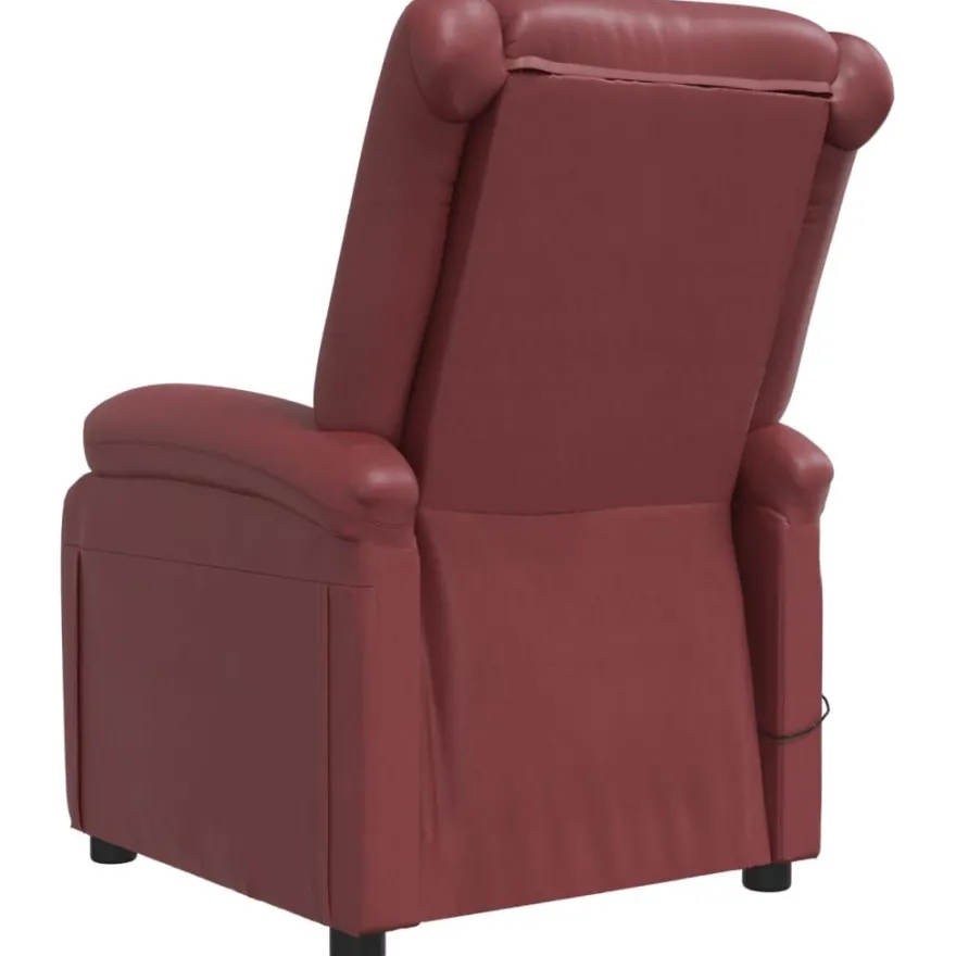 vidaXL Massagesessel Elektrisch Weinrot Kunstleder