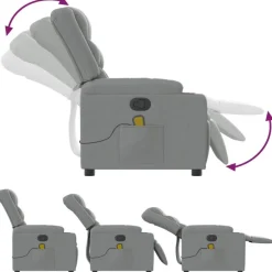 vidaXL Massagesessel Hellgrau Stoff