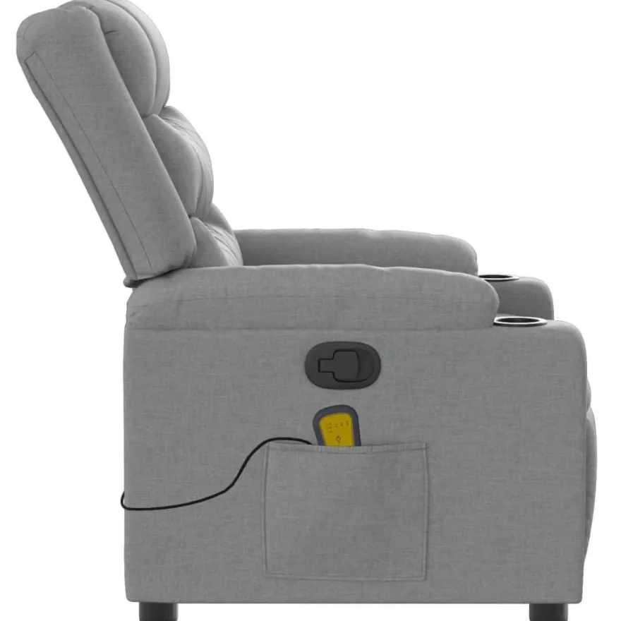 vidaXL Massagesessel Hellgrau Stoff