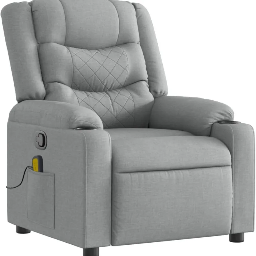 vidaXL Massagesessel Hellgrau Stoff
