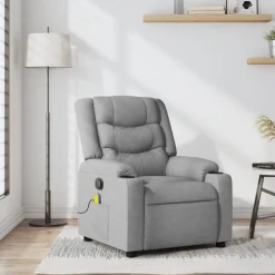 vidaXL Massagesessel Hellgrau Stoff