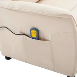 vidaXL Massagesessel mit Kissen Creme 93,5 x 67,5 x 101,5 cm Stoff