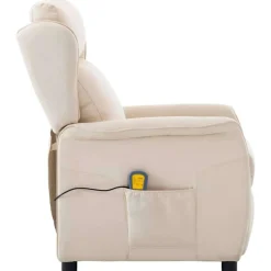 vidaXL Massagesessel mit Kissen Creme 93,5 x 67,5 x 101,5 cm Stoff