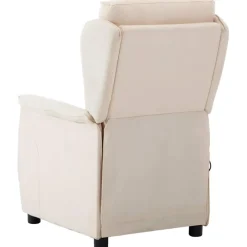 vidaXL Massagesessel mit Kissen Creme 93,5 x 67,5 x 101,5 cm Stoff