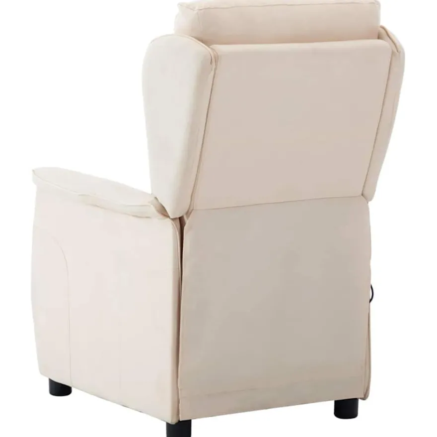 vidaXL Massagesessel mit Kissen Creme 93,5 x 67,5 x 101,5 cm Stoff