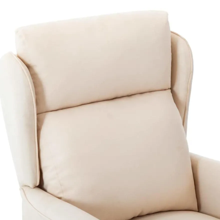 vidaXL Massagesessel mit Kissen Creme 93,5 x 67,5 x 101,5 cm Stoff
