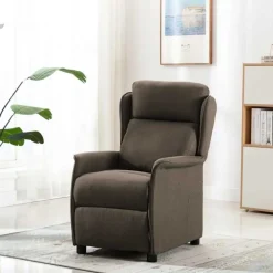 vidaXL Massagesessel mit Kissen Taupe 93,5 x 67,5 x 101,5 cm Stoff