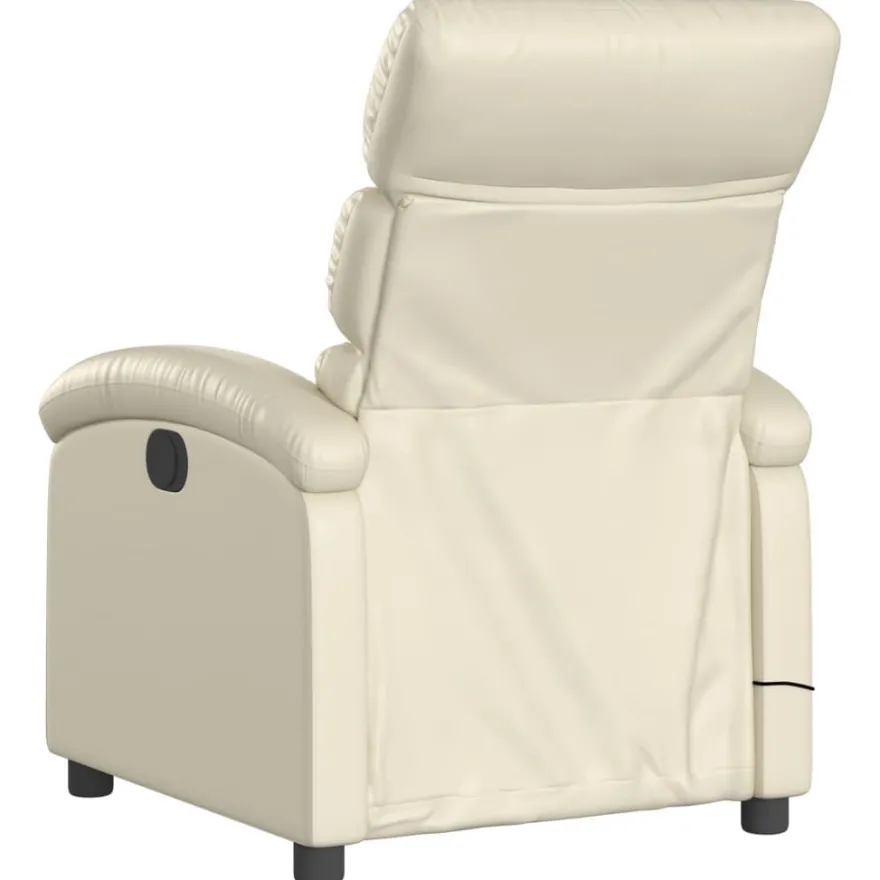 vidaXL Massagesessel mit Relaxfunktion, Kunstleder, Creme