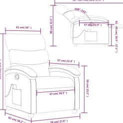 vidaXL Massagesessel mit Relaxfunktion, Kunstleder, Creme
