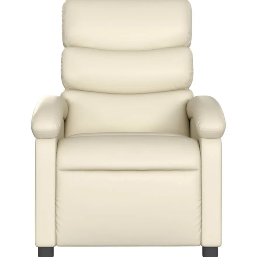 vidaXL Massagesessel mit Relaxfunktion, Kunstleder, Creme