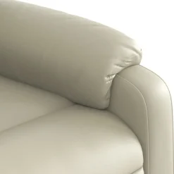 vidaXL Massagesessel mit Relaxfunktion, Kunstleder, Creme