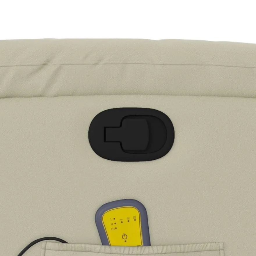 vidaXL Massagesessel mit Relaxfunktion, Kunstleder, Creme