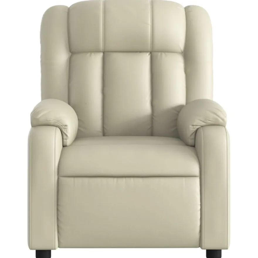 vidaXL Massagesessel mit Relaxfunktion, Kunstleder, Creme