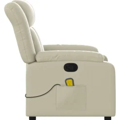 vidaXL Massagesessel mit Relaxfunktion, Kunstleder, Creme