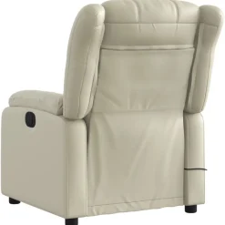 vidaXL Massagesessel mit Relaxfunktion, Kunstleder, Creme