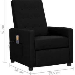 vidaXL Massagesessel Schwarz Stoff