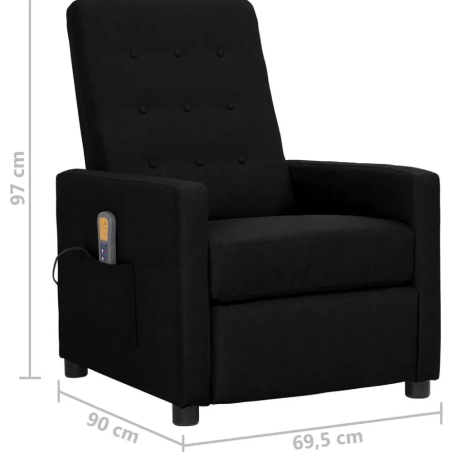 vidaXL Massagesessel Schwarz Stoff