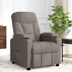 vidaXL Massagesessel Taupe Stoff