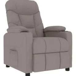 vidaXL Massagesessel Taupe Stoff